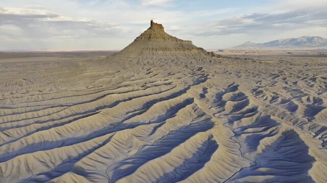 Factory Butte's unique landforms in Utah's desert