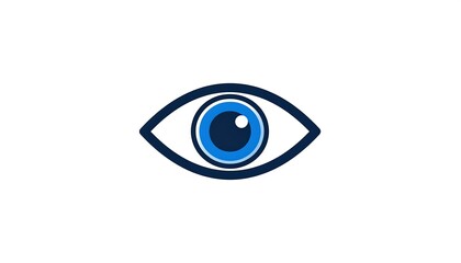 A focused eye icon with a blue iris and dark outline.