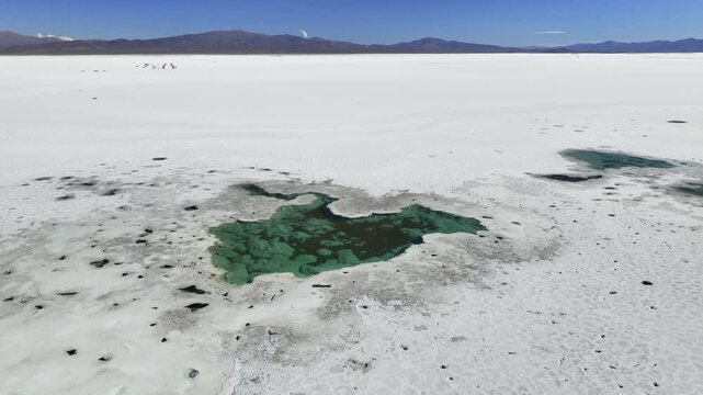 Panoramic view of Salinas Grandes salt flats in Argentina