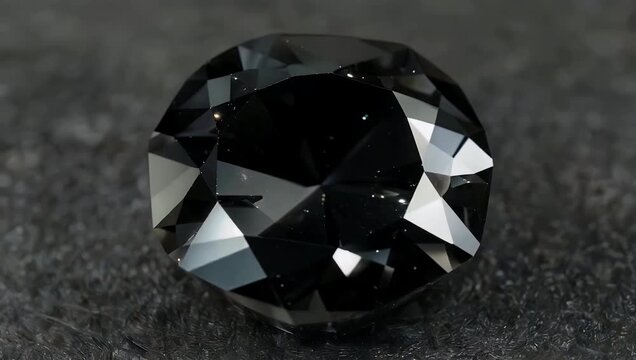 Luxury themed ultra HD 4K render of black diamond its many facets reflecting light dramatically to create dazzling premium gemstone 