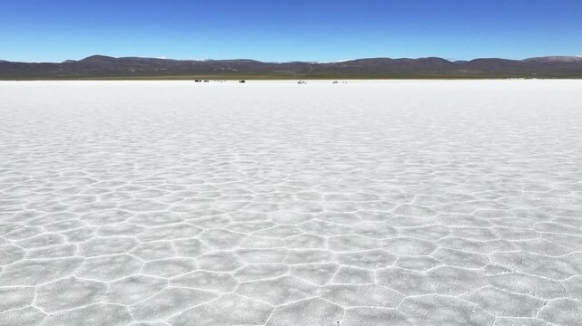 Salt flats landscape at Salinas Grandes in Argentina