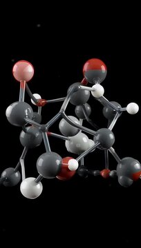 Seamless ultra detailed 4K scientific animation of rotating estradiol molecule illustrating the molecular structure of the estrogen steroid hormone clean educational modern visual 