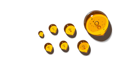 Fototapeta premium A collection of coffee beans scattered on a white surface viewed from directly above