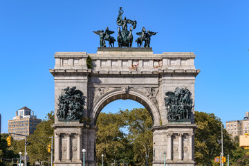 Obraz premium Soldiers and Sailors Memorial Arch at the Grand Army Plaza in Brooklyn