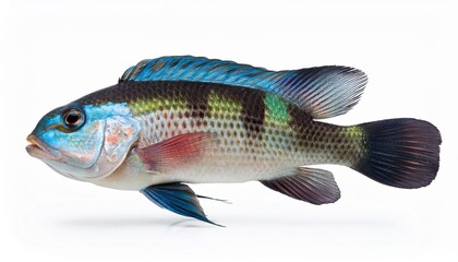 Fototapeta premium Multicolored cichlid fish profile