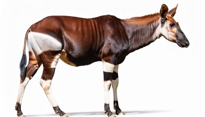 Naklejka premium Okapi profile on white background