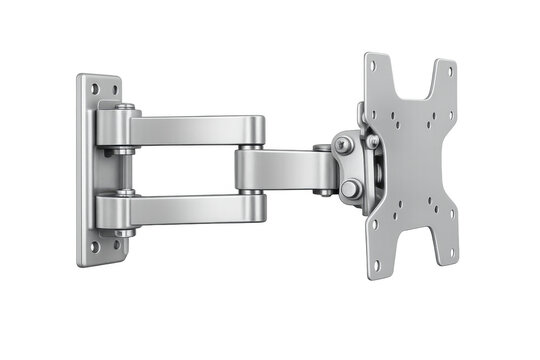 Silver articulated vesa wall mount for tv or monitor, featuring an adjustable swivel bracket and durable steel construction