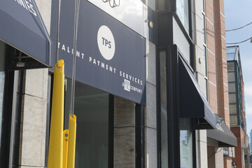 Obraz premium exterior building and sign of TPS, an employment agency, located at 360 Davenport Rd, Toronto