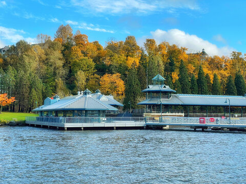 Gene Coulon Memorial Beach Park Autumn in Renton, near Seattle, Washington