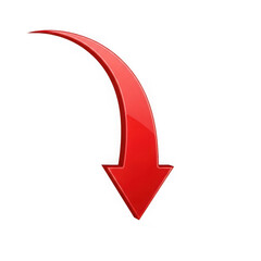 Red arrow icon isolated on transparent background isolated on transparent background