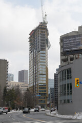 Naklejka premium looking east on Davenport Rd to construction of Park Road Condos at 717 Church St, Toronto