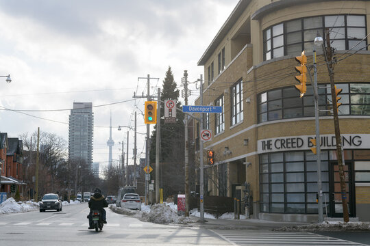 looking south on Bedford Rd from Davenport Rd incl The Creed Lofts, a condominium complex, located at 295 Davenport Rd, Toronto