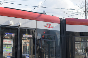 Naklejka premium streetcar articulating in Toronto
