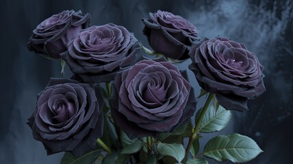Elegant bouquet of lavender roses 