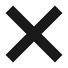 Fototapeta premium Black Cross Sign. Black Cross Mark, No, Delete Icon. Stop Sign, Cancel Symbol. 