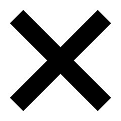 Fototapeta premium Black Cross Sign. Black Cross Mark, No, Delete Icon. Stop Sign, Cancel Symbol. 