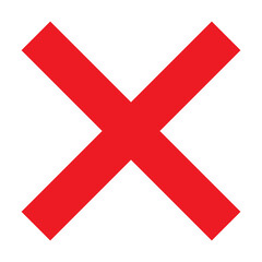 Obraz premium Red Cross Sign. Red Cross Mark, No, Delete Icon. Stop Sign, Cancel Symbol. 