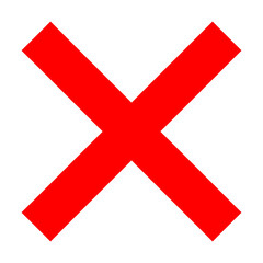 Obraz premium Red Cross Sign. Red Cross Mark, No, Delete Icon. Stop Sign, Cancel Symbol. 