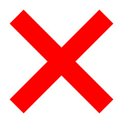 Obraz premium Red Cross Sign. Red Cross Mark, No, Delete Icon. Stop Sign, Cancel Symbol. 