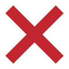 Obraz premium Red Cross Sign. Red Cross Mark, No, Delete Icon. Stop Sign, Cancel Symbol. 