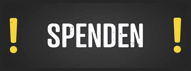 Spenden (Donate) - A blackboard illustration with white text. © lhphotos