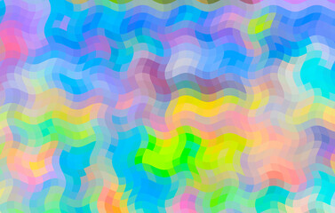 Illustration Square Wave Design Multi Colour Pastel Segment Background.