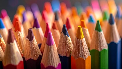 Colorful Pencils - A Vibrant Collection for Creative Projects.