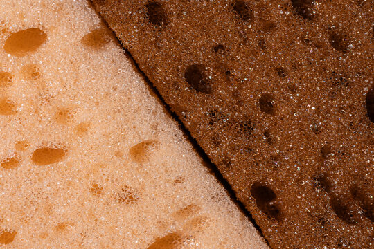 Sponge foam abstract texture in brown and beige