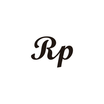 Letter Rp connect geometric symbol simple logo vector