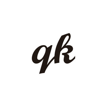 Letter qk connect geometric symbol simple logo vector