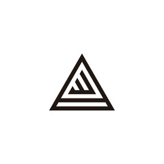 Letter W in 8, triangle geometric symbol simple logo vector