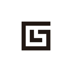 Obraz premium Letter L in G, square line geometric symbol simple logo vector