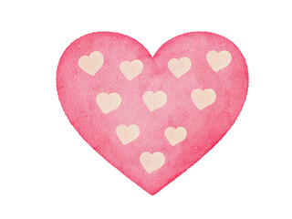 Fototapeta premium watercolor illustration of pink heart
