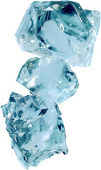 Obraz premium Isolated Realistic Ice Cube on Transparent Background (PNG)