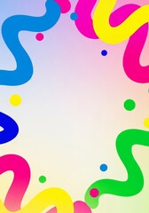 Vibrant abstract Memphis style background featuring bold hand-drawn geometric squiggles and playful scattered polka dots, doodle, cheerful, energy