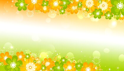 Floral background with vibrant colors and sparkling details for festive designs.