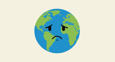 Obraz premium Angry Planet Earth Emoji