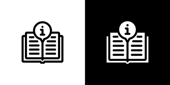 Manual Book icon concept with flat Black White Background. Vector illustration.