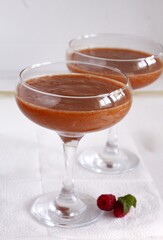 raspberry smoothie on the table