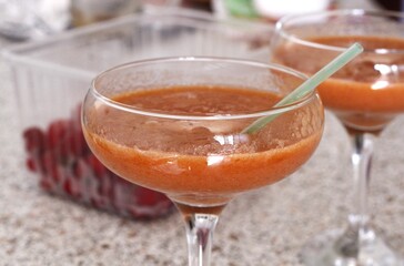 glass of orange smoothie