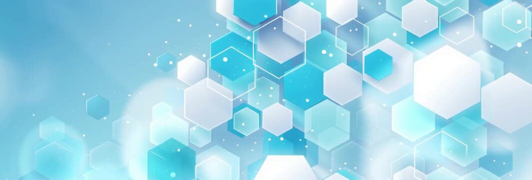 abstract background with hexagons and connections for medical, technology, or science themes abstract vector illustration of geometric shapes in white and turquoise colors Generative AI
