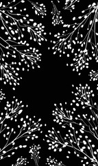 floral page border for wedding invitation or formal announcement