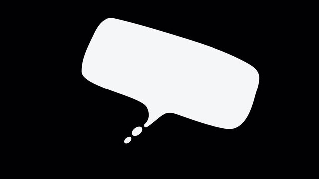 animation of appearance of speech bubble 4k video transparent background