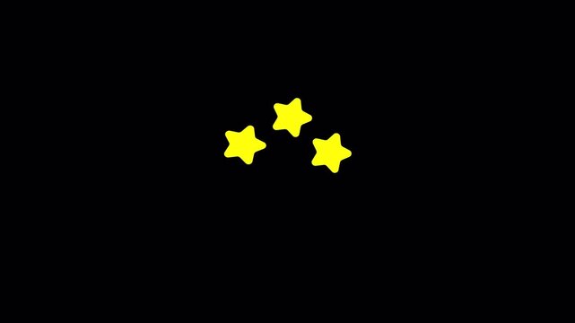 pop up animation yellow star 4k video transparent background