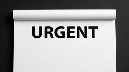 White notepad with "URGENT" boldly written, set against a dark grey background