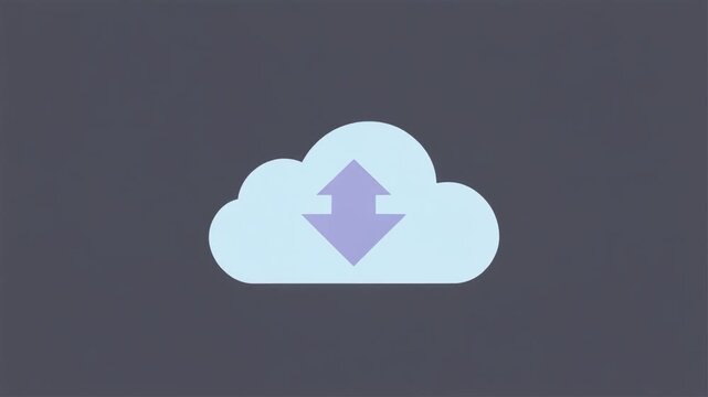 Cloud sync icon with upload and download arrows on gray background