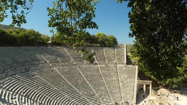 ancient amphitheater in Epidaurus, Peloponnese, Greece