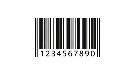 Generic black barcode with numbers 1234567890 on a clean white background, for product identification, retail, and scanning.