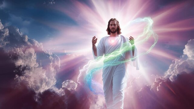 Jesus the lord praying on the Heaven
