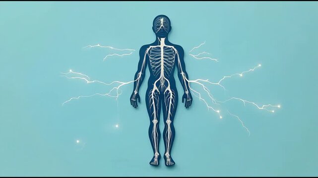 Human Body with Radiant Energy anatomy paper cut